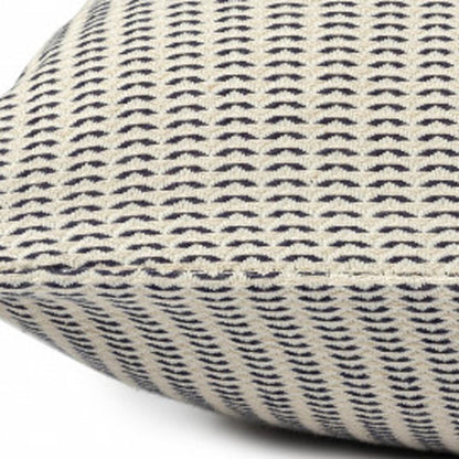 18" X 18" Orange And Ivory 100% Cotton Striped Zippered Pillow