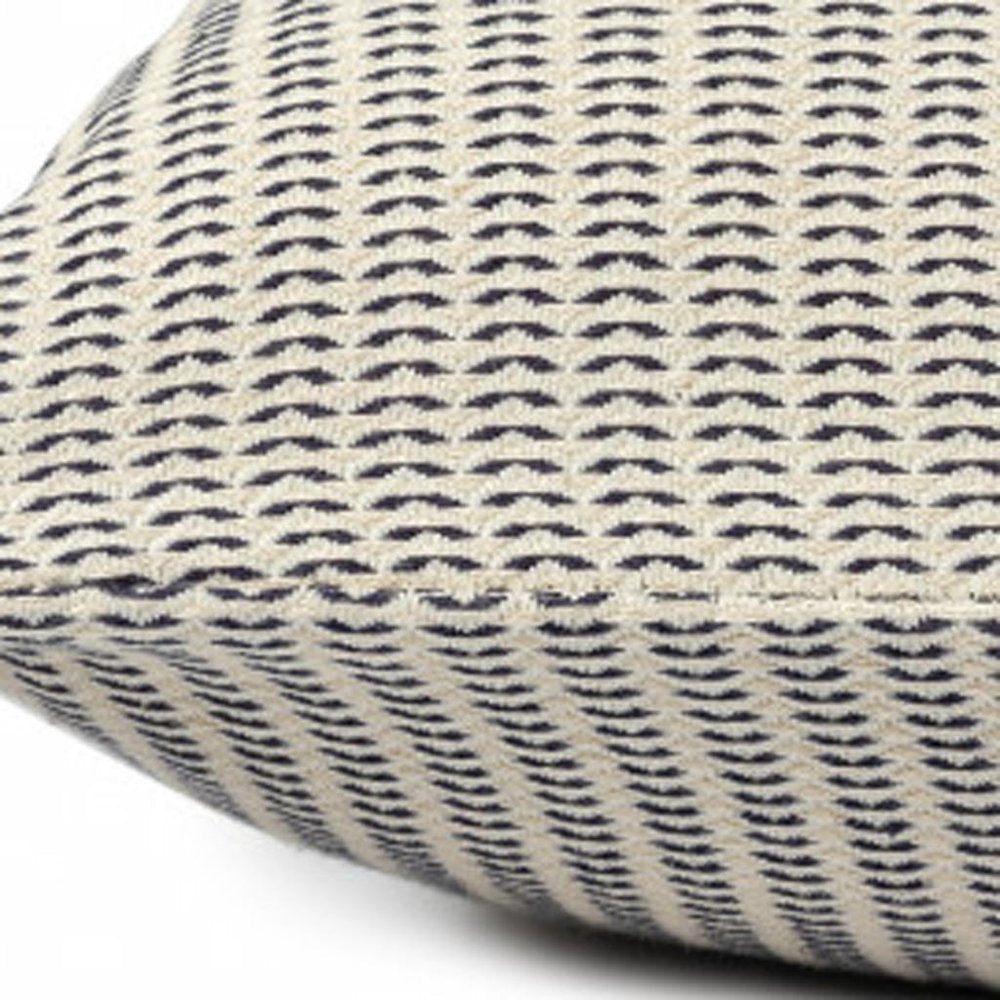 18" X 18" Orange And Ivory 100% Cotton Striped Zippered Pillow