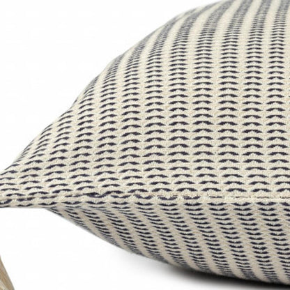 18" X 18" Orange And Ivory 100% Cotton Striped Zippered Pillow