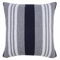 20" Navy Blue Gray And White Cotton Coastal Throw Pillow
