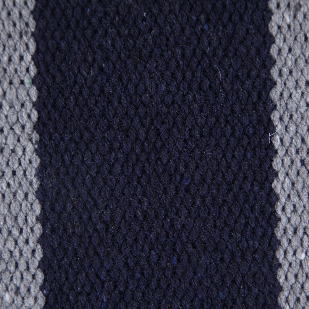 20" Navy Blue Gray And White Cotton Coastal Throw Pillow