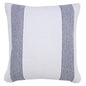 20" X 20" Pale Blue And White 100% Cotton Geometric Zippered Pillow