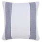 20" X 20" Pale Blue And White 100% Cotton Geometric Zippered Pillow