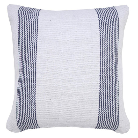 20" X 20" Black And White 100% Cotton Geometric Zippered Pillow