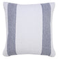 20" X 20" Deep Blue And White 100% Cotton Geometric Zippered Pillow