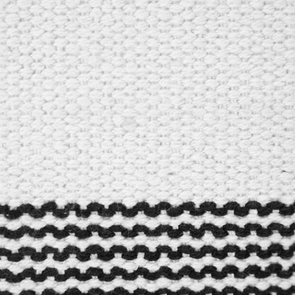 20" X 20" Black And White 100% Cotton Geometric Zippered Pillow