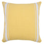 20" X 20" Yellow And White 100% Cotton Geometric Zippered Pillow