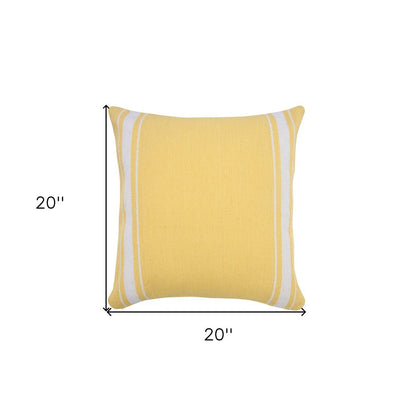 20" X 20" Green And White 100% Cotton Geometric Zippered Pillow