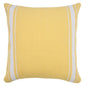 20" X 20" Yellow And White 100% Cotton Geometric Zippered Pillow