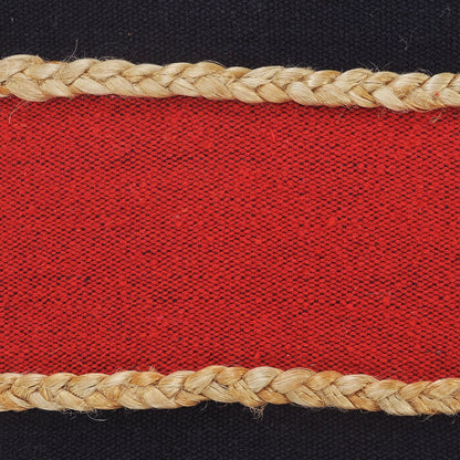 20" X 20" Navy Red And Tan 100% Cotton Striped Zippered Pillow