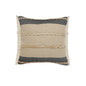24" Black And Tan Striped Cotton And Jute Throw Pillow with Fringe
