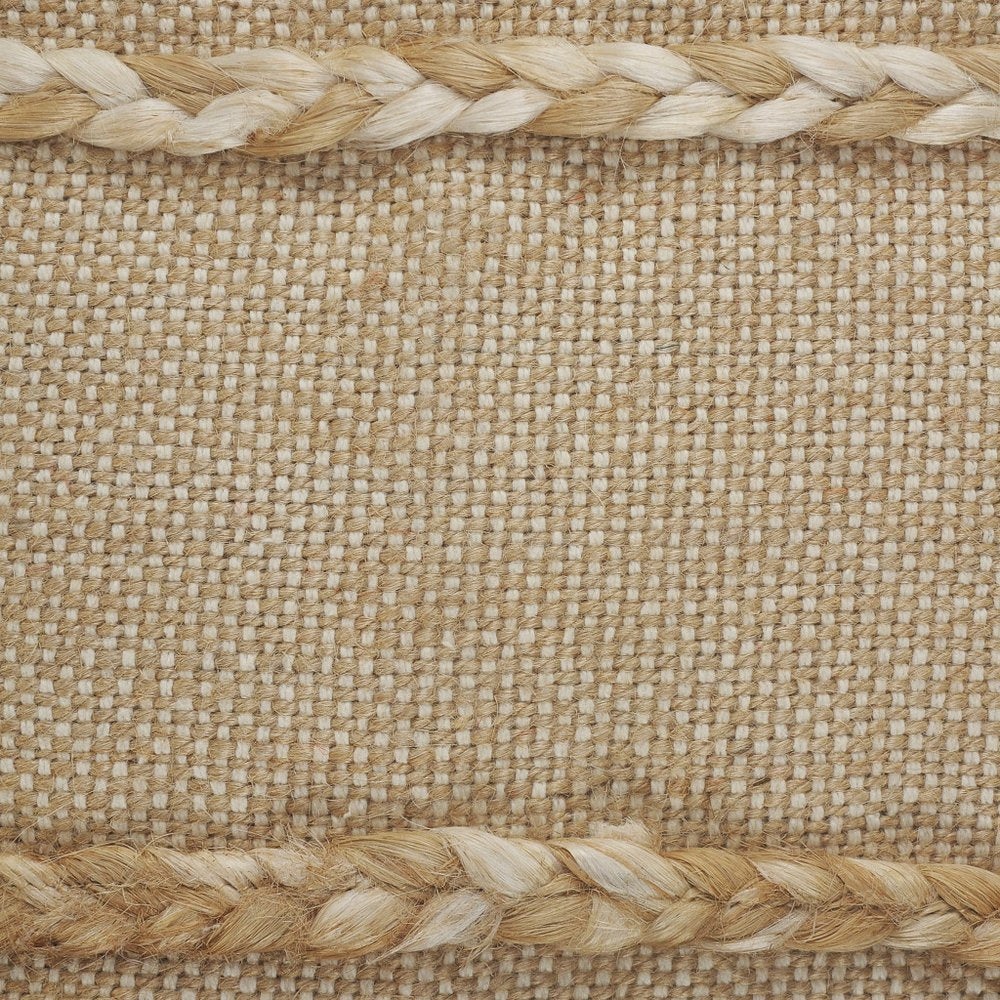 24" Black And Tan Striped Cotton And Jute Throw Pillow with Fringe