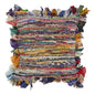 18" Blue and Red Throw Pillow with Fringe