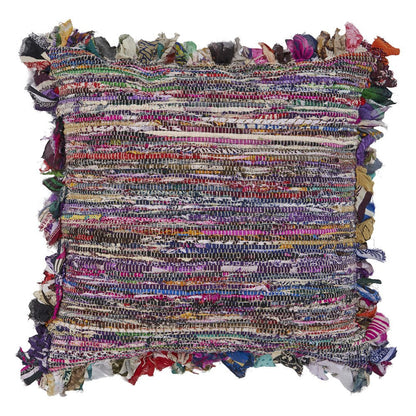 18" Blue and Red Throw Pillow with Fringe