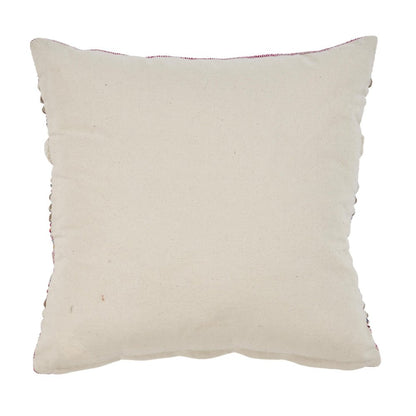 18" Pink And Ivory Striped Cotton Blend Throw Pillow