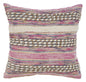 18" Pink and Ivory Throw Pillow