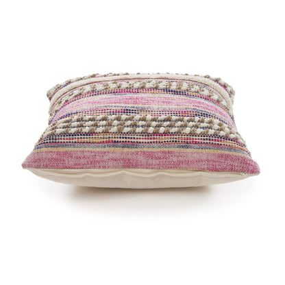 18" Pink and Ivory Throw Pillow