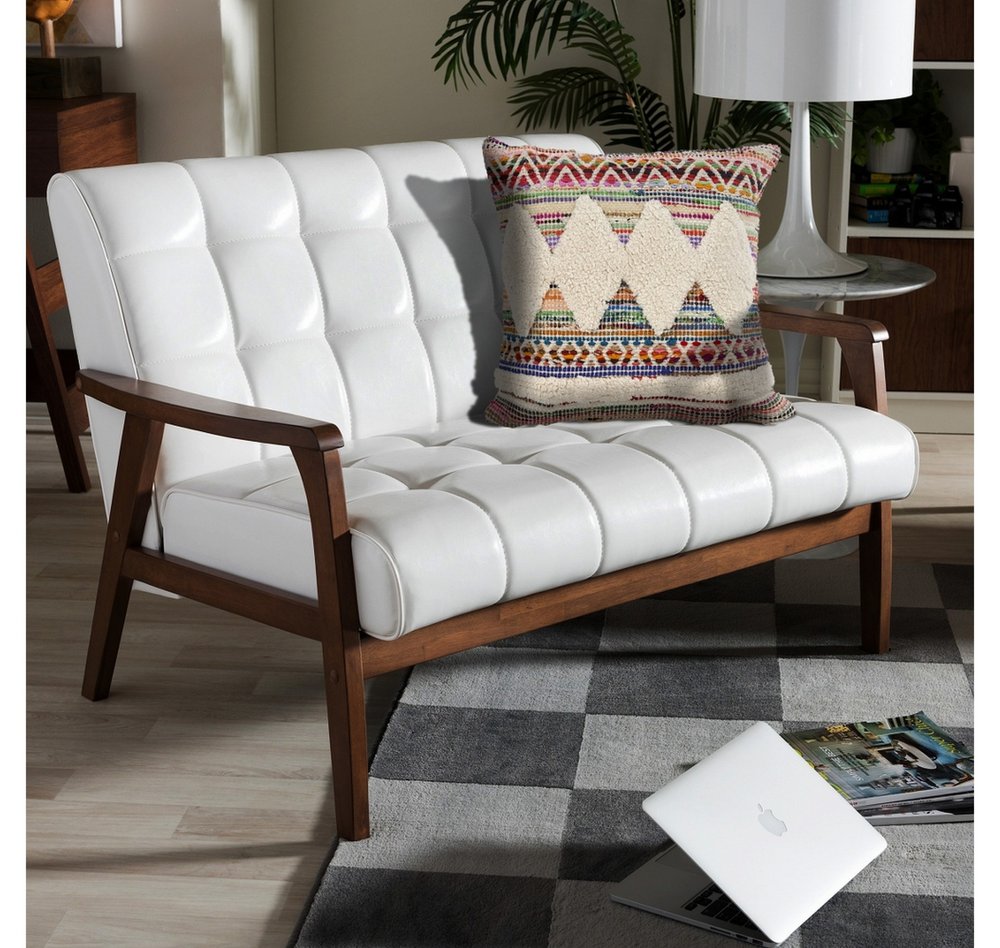 18" Blue and White Throw Pillow