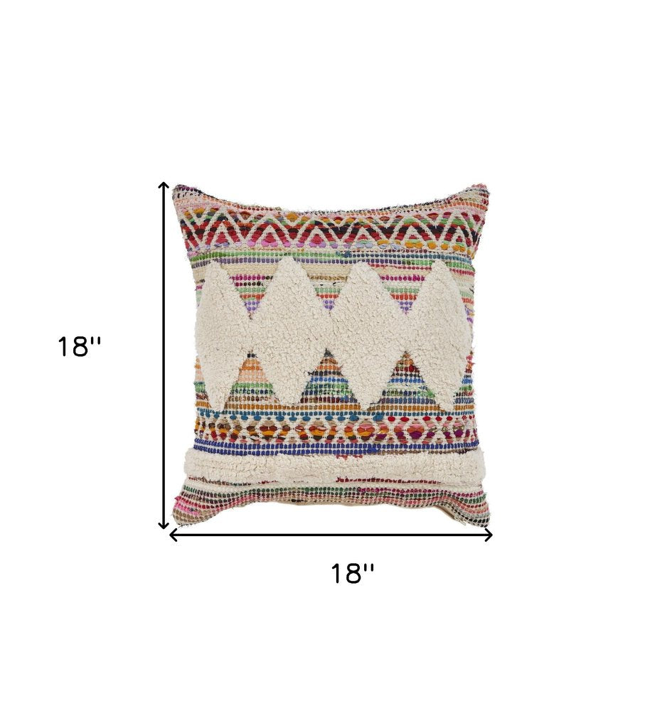 18" Blue and White Throw Pillow