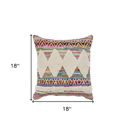 18" Blue and White Throw Pillow