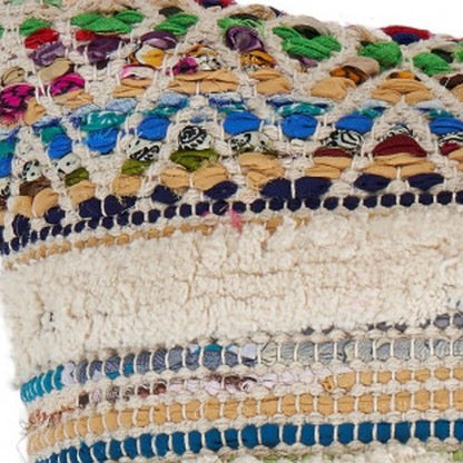 18" Blue and Red Throw Pillow