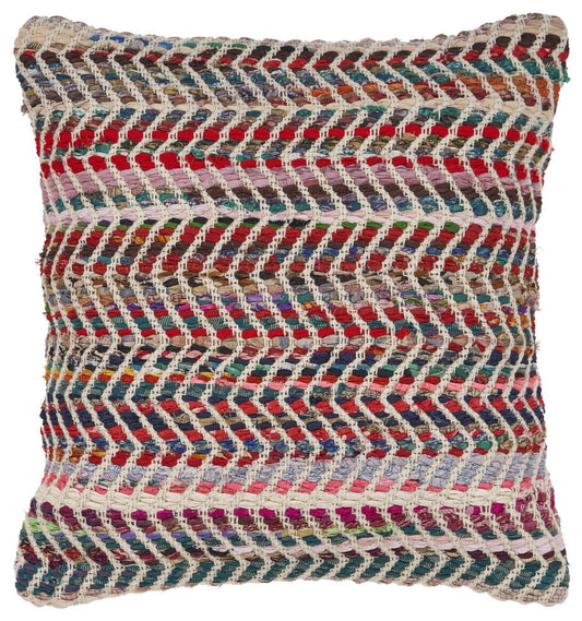 18" Blue and Red Throw Pillow