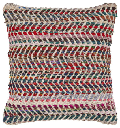 18" Blue and Red Throw Pillow