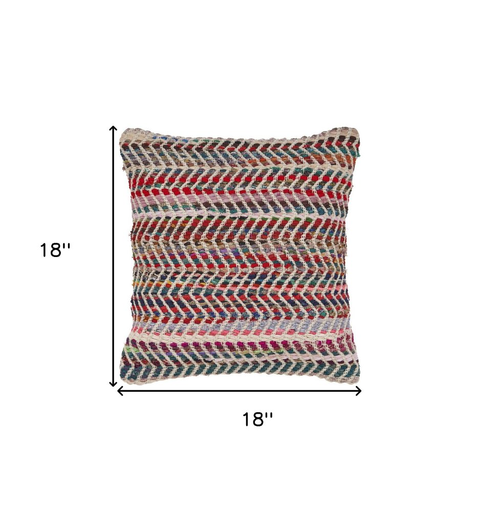 18" Blue and Red Throw Pillow