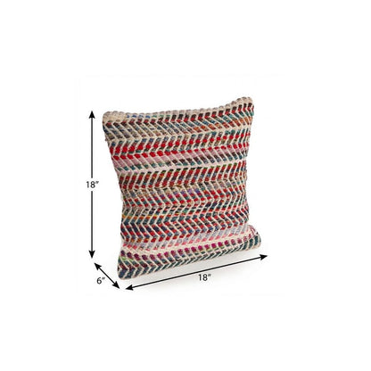 18" Blue and Red Throw Pillow
