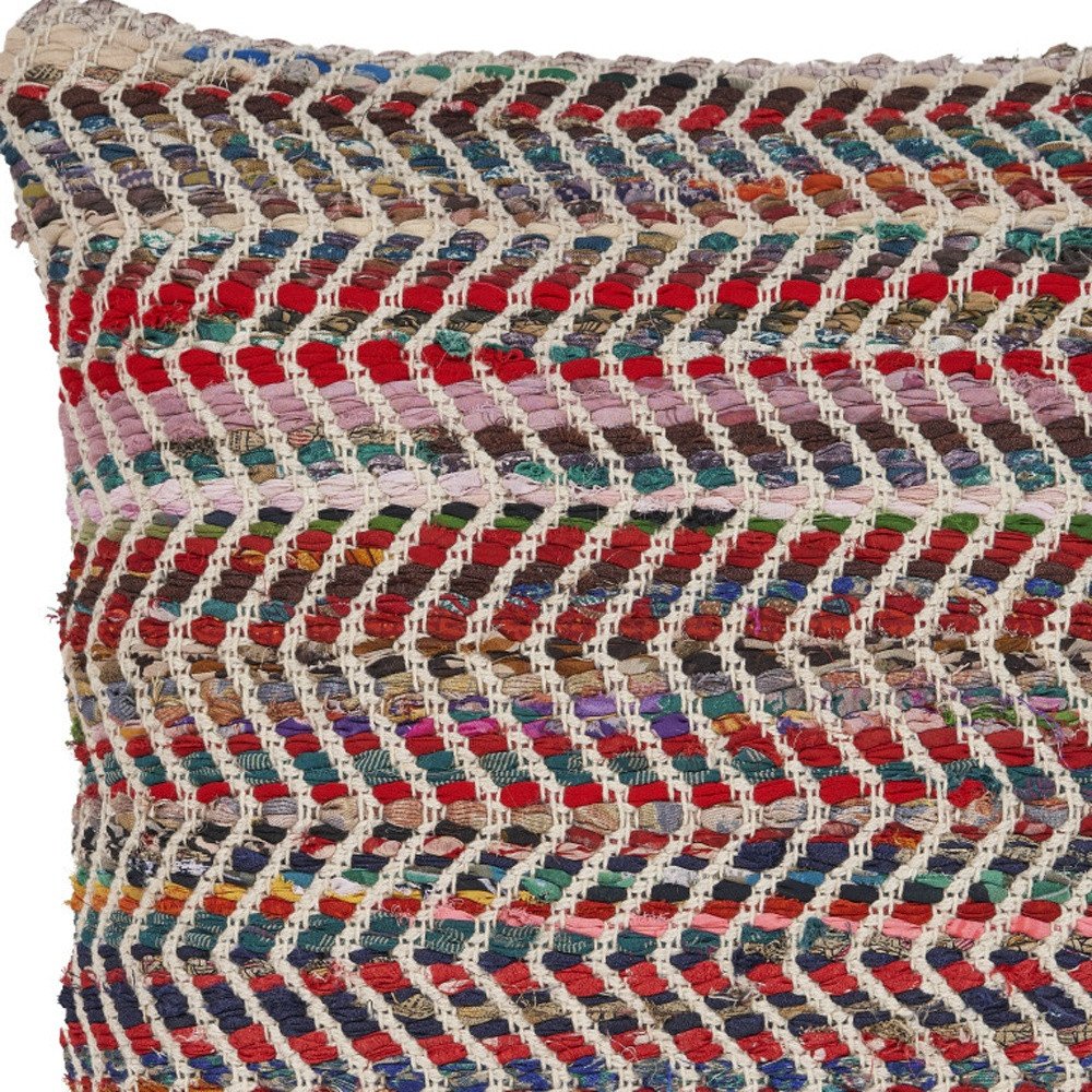 18" Blue and Red Throw Pillow