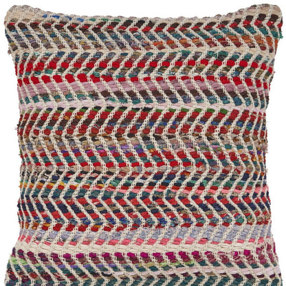 18" Blue and Red Throw Pillow