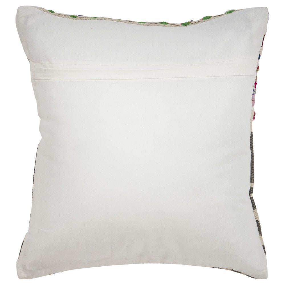 18" Blue and Beige Throw Pillow