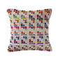 20" X 20" Beige Red Green Blue Yellow Orange And Pink 100% Cotton Geometric Zippered Pillow