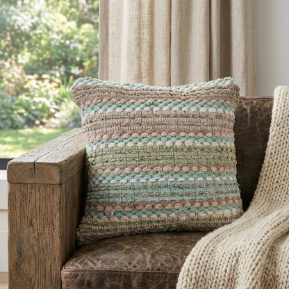 18" X 18" Black And Grey 100% Cotton Striped Zippered Pillow
