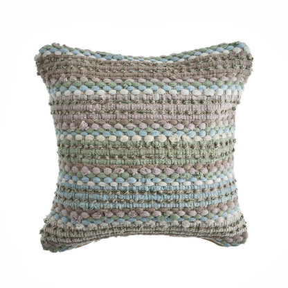 18" X 18" Black And Grey 100% Cotton Striped Zippered Pillow