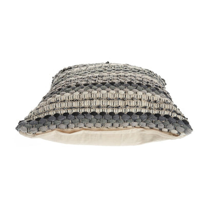 18" Blue And Green Cotton Striped Throw Pillow