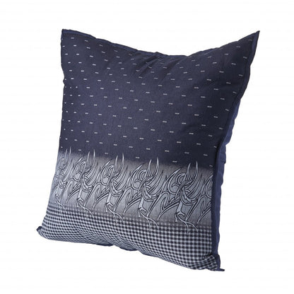 20" Black and Yellow Throw Pillow with Tassels