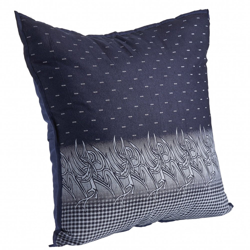 20" Black and Yellow Throw Pillow with Tassels