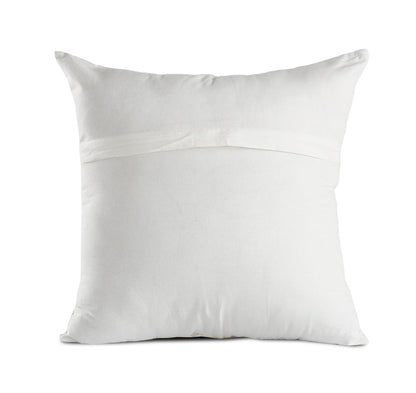 20" X 20" Beige Gray And Off-White 100% Cotton Patchwork Zippered Pillow