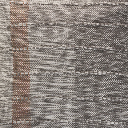 20" Gray And Light Brown Striped Throw Pillow with Tassels
