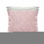 20" X 20" Pink Gray And White 100% Cotton Striped Zippered Pillow