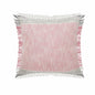 20" X 20" Pink Gray And White 100% Cotton Striped Zippered Pillow