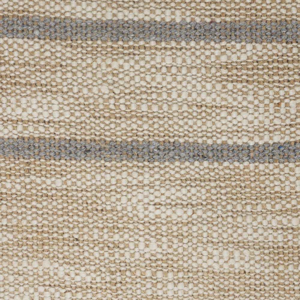 20" Taupe and Dusty Blue Jute Throw Pillow