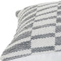 18" X 18" Gray And White 100% Cotton Geometric Zippered Pillow