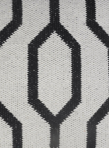 20" Black And White Cotton Geometric Throw Pillow