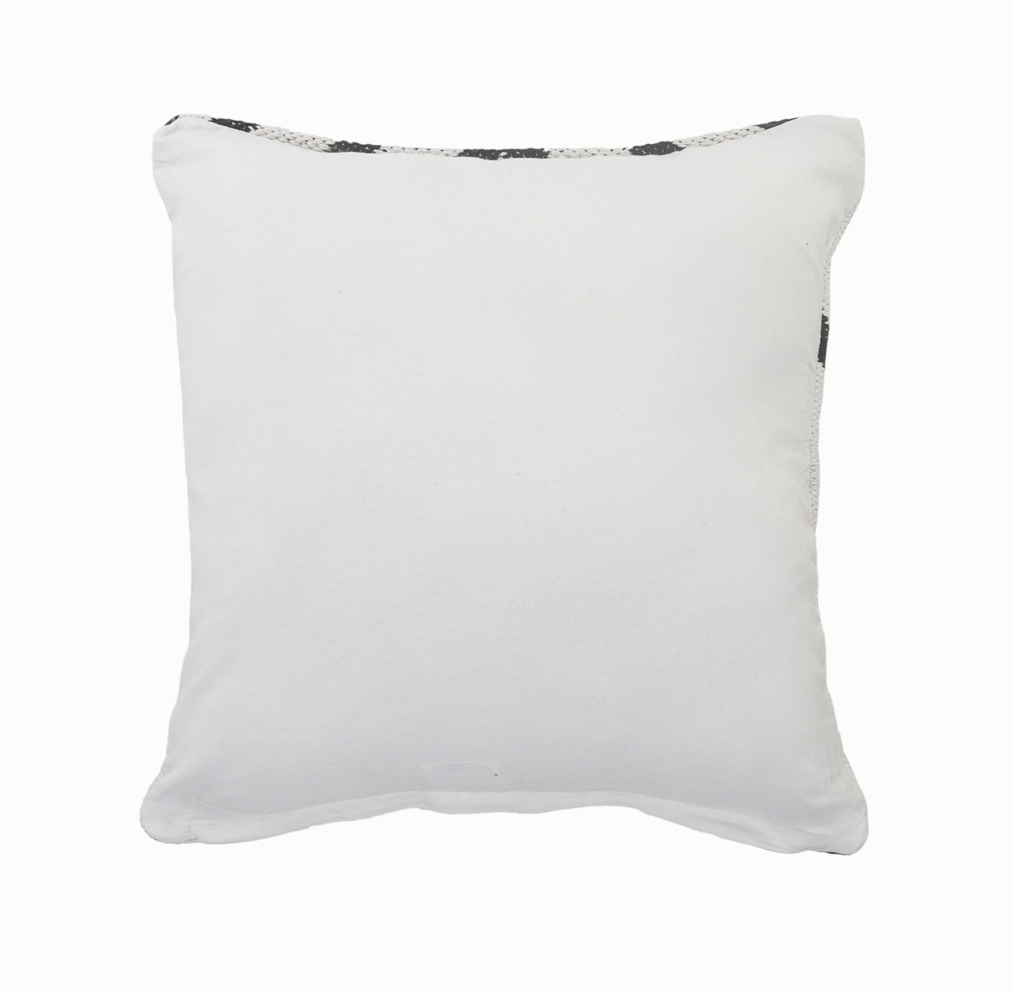 20" X 20" White And Black 100% Cotton Geometric Zippered Pillow