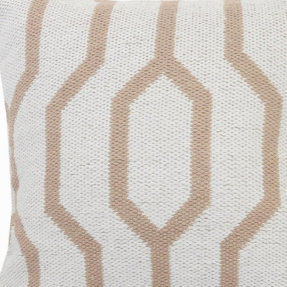 20" Black And White Cotton Geometric Throw Pillow