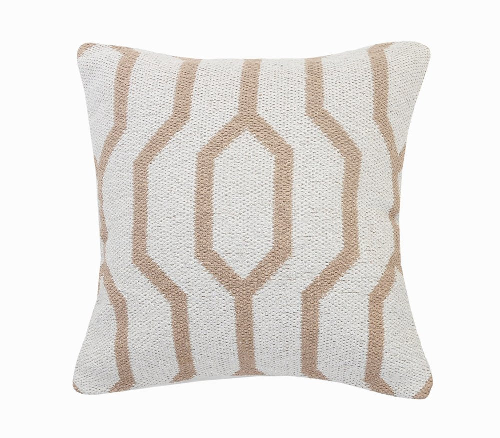 20" Black And White Cotton Geometric Throw Pillow