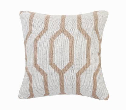 20" Black And White Cotton Geometric Throw Pillow