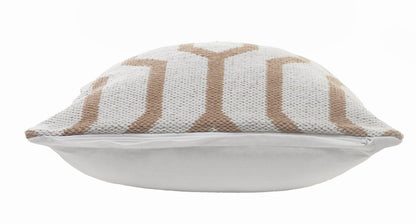 20" Black And White Cotton Geometric Throw Pillow